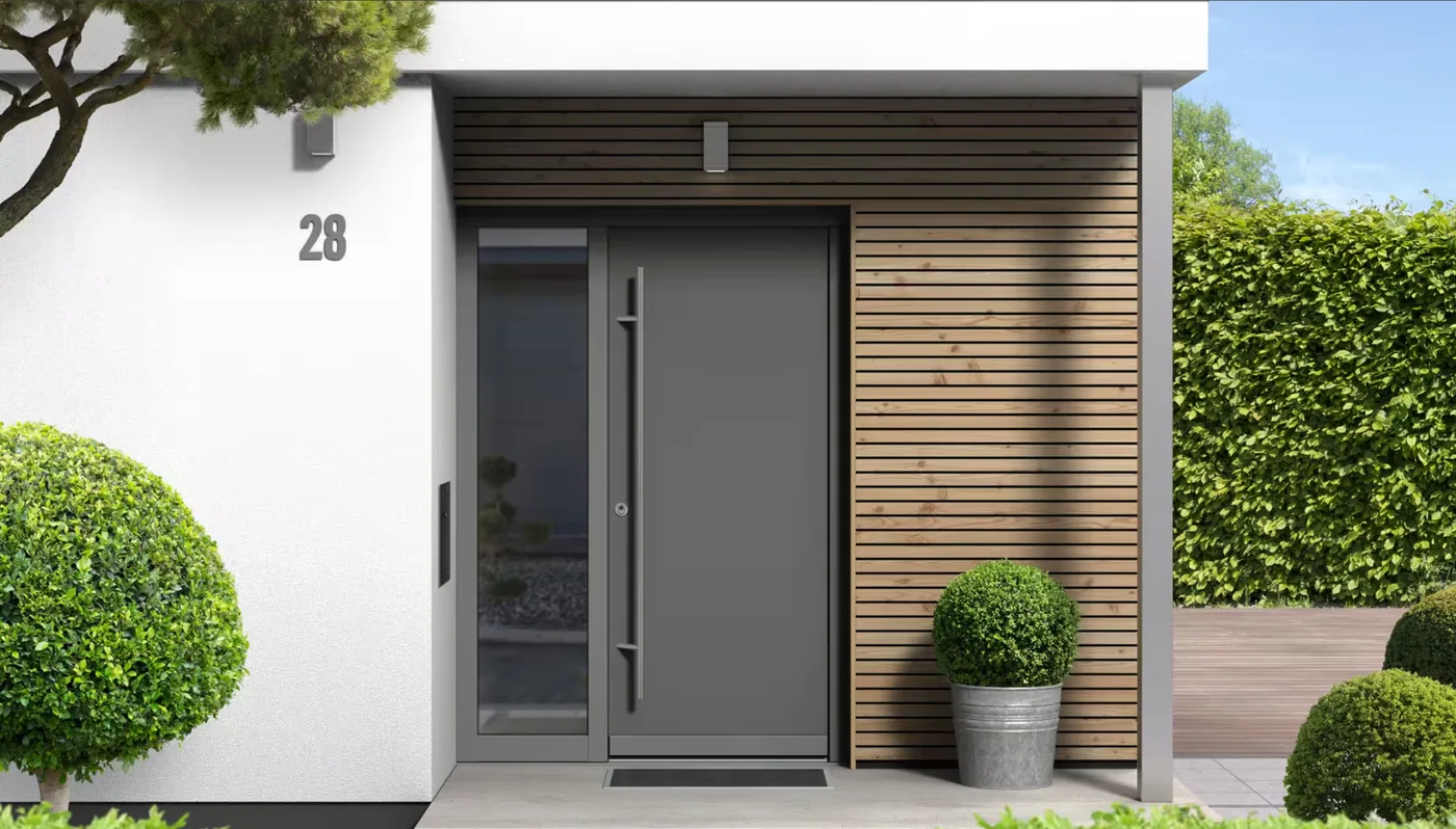 Porta PVC premium com sistema GEALAN-LINEAR
